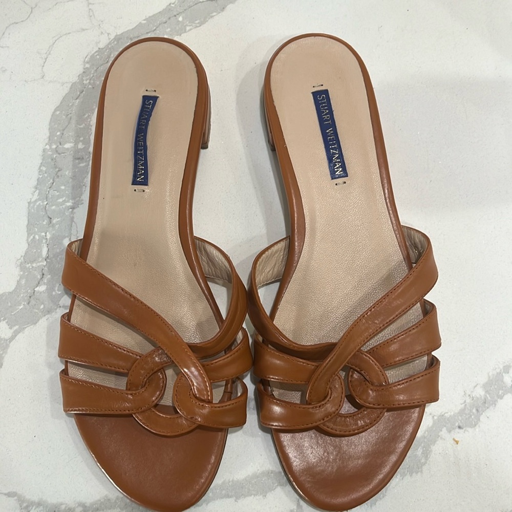 Stuart Weitzman Cami Leather Bridal Sandal